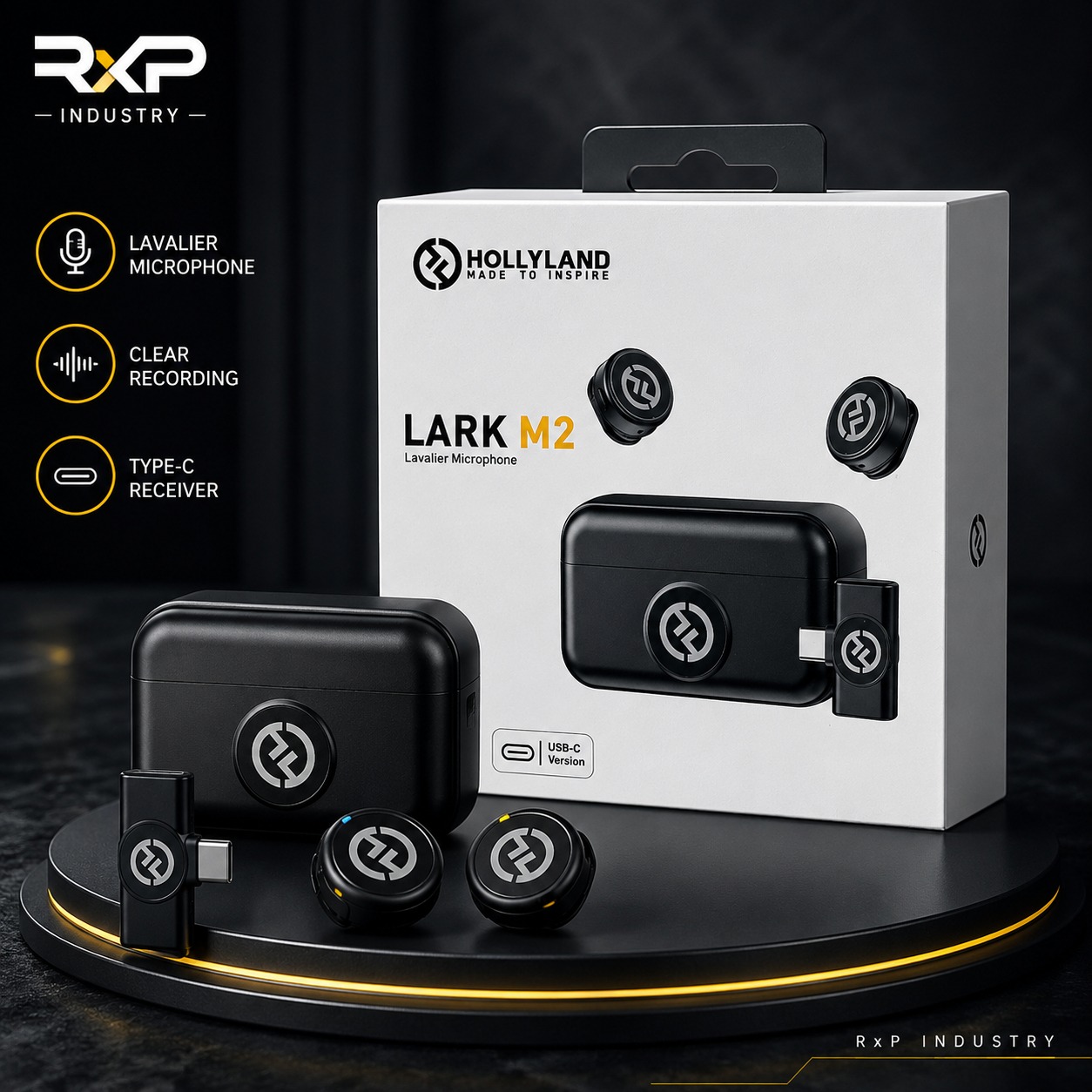 Hollyland Lark M2 USB-C Wireless Lavalier Microphone for Android & Content Creators